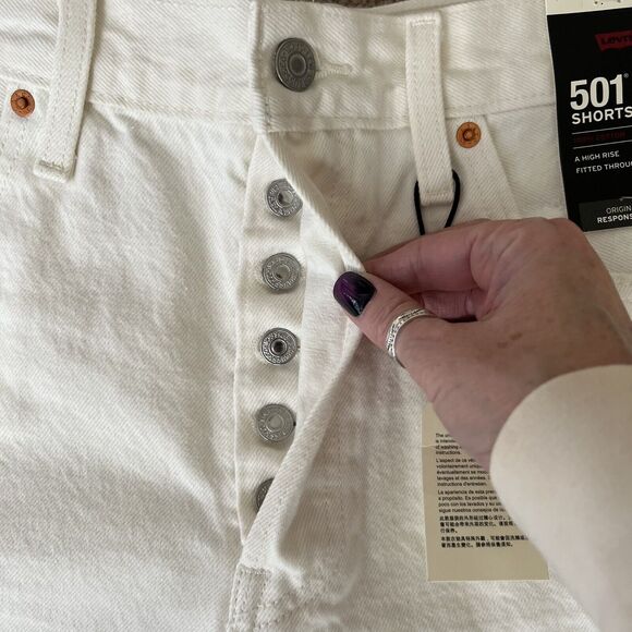 Levi's Premium 501 Button-Fly Big E High Rise Waterless Denim Shorts - Sz 31 NWT - Picture 4 of 12